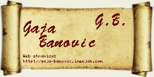 Gaja Banović vizit kartica
